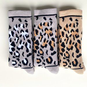 Men's Leopard Print Terry Socks